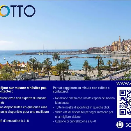 Saint Christophe - Giotto - Joli Et Agreable 3 Pieces Avec Balcon Et Petit Apercu Mer Mae-9004 Apartmán Menton